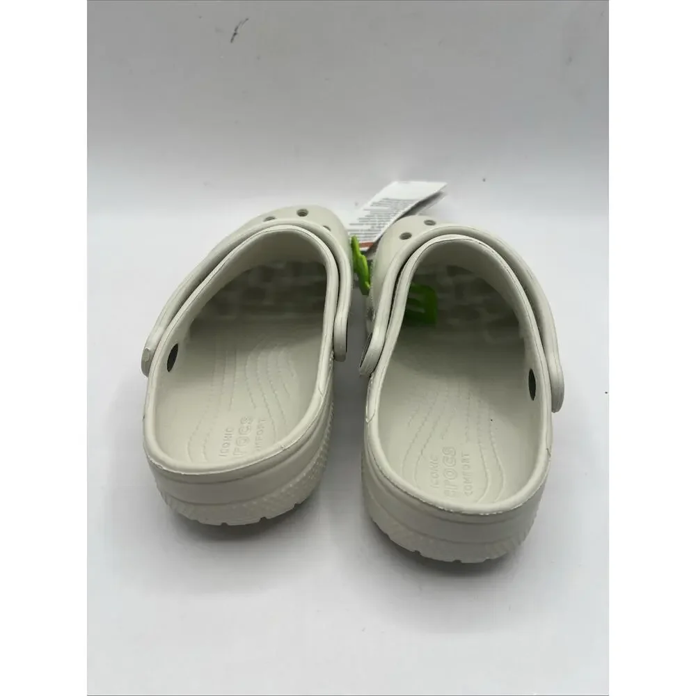 Crocs Kids Unisex Classic Clog Slip-On Sz US C13 20691-0HZ Ivory Gray NWT